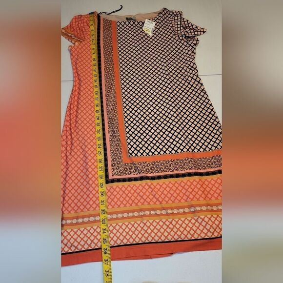 Musette Orange Design Allover Print Midi Dress NEW Women's Size 12 - Picture 4 of 10